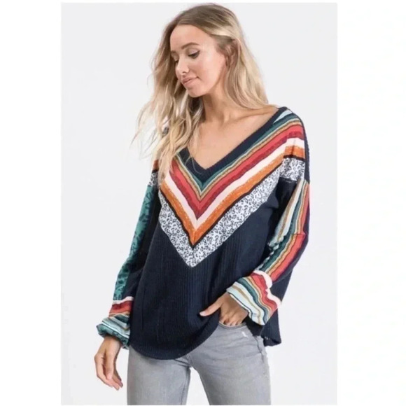 Brushed Waffle Vneck Tunic - Picture 6 of 7